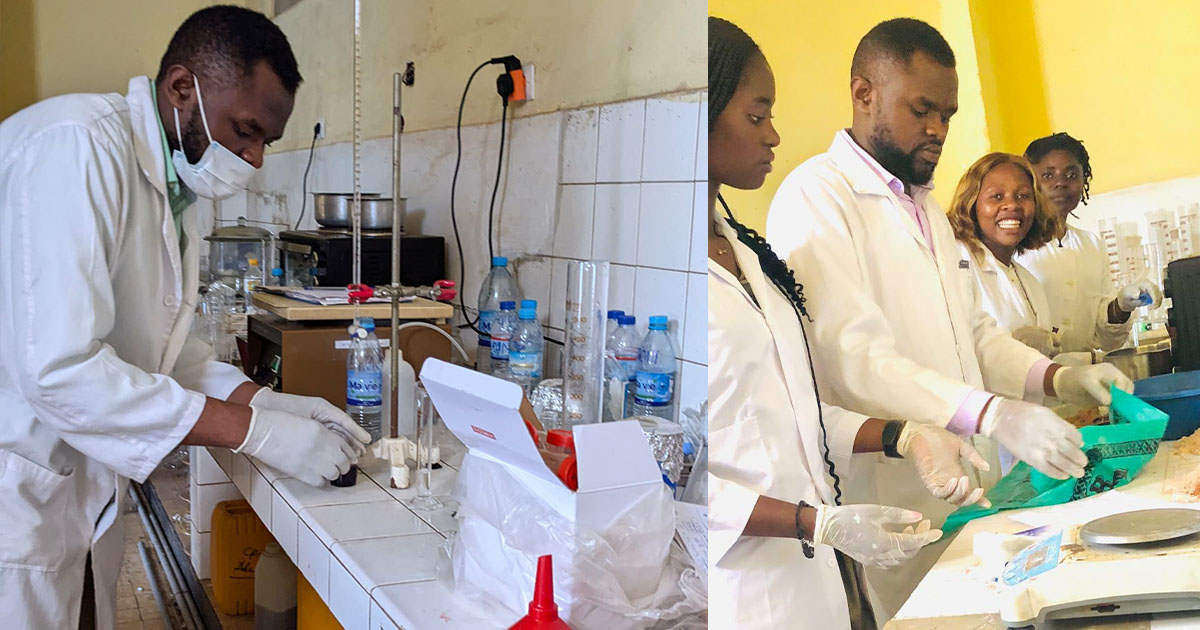 Etudiants de l'ISTM-Bukavu en labo chimie