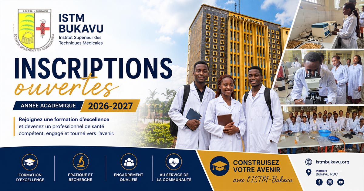 🎓 Inscriptions ouvertes à l'ISTM-Bukavu pour l'année académique 2026-2027